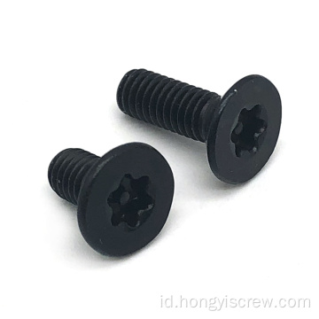 Sekrup kepala pendek torx hitam stainless steel